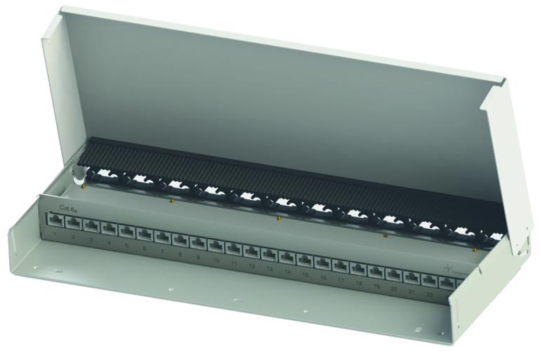 Telegärtner Mini-Verteiler MPD24-HS K Cat.6A(IEC), inkl. Kabelführung, reinweiß Telegärtner Mini-Verteiler MPD24-HS K Cat.6A(IEC), inkl. Kabelführung, reinweiß